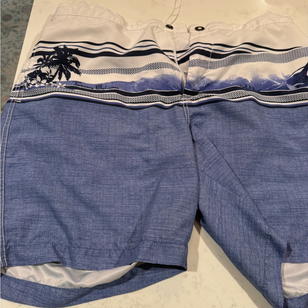 Tommy Bahama Blue and White Tropical Board Shorts